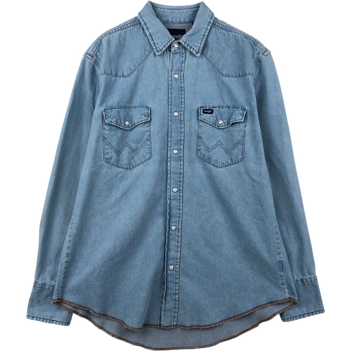 古着 90年代 ラングラー Wrangler 長袖 デニムウエスタンシャツ メンズL相当 ヴィンテージ/eaa647007