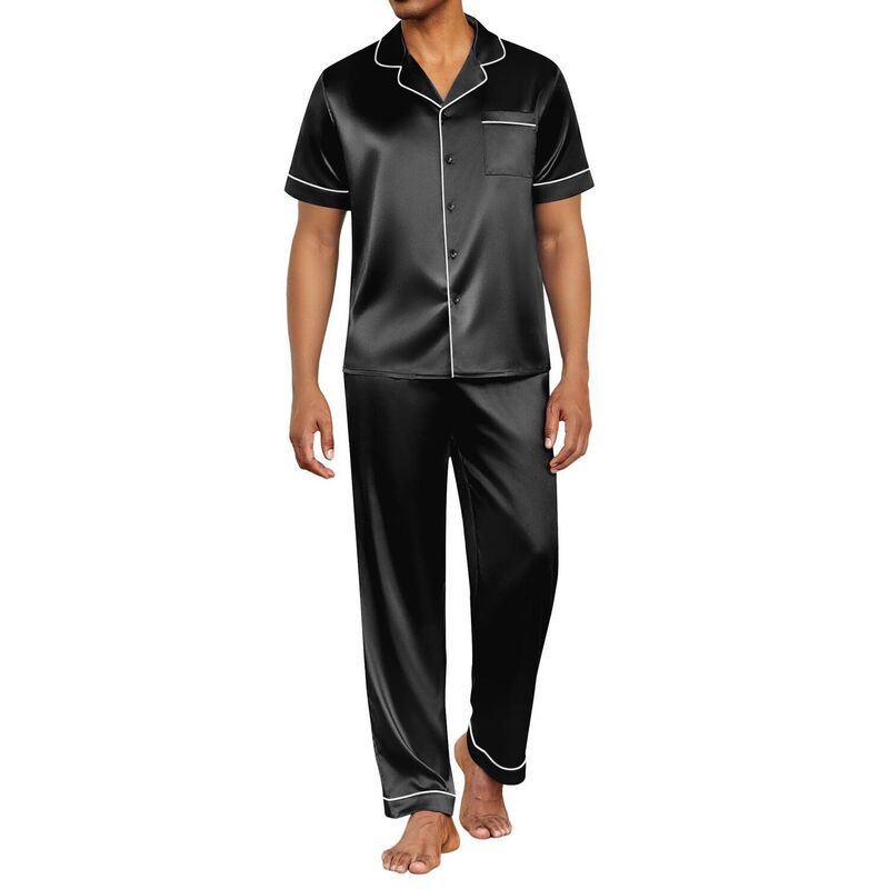 エコアー レディース アンダーウェア ナイトウェア ボタンダウン シルク ダウン Ekouaer Silk Pajamas for Men Pjshort Sleeve Button Down Sle
