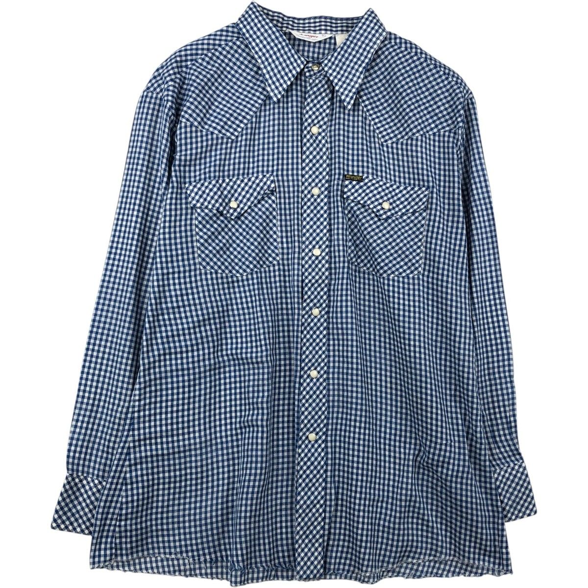 古着 ラングラー Wrangler チェック柄 ギンガムチェック 長袖 ウエスタンシャツ メンズXL相当 ヴィンテージ/eaa646694
