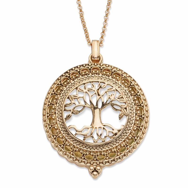 パームビーチジュエリー レディース アクセサリー ネックレス・チョーカー・ペンダントトップ レース PalmBeach Jewelry Tree of Life Antiqued Goldtone M