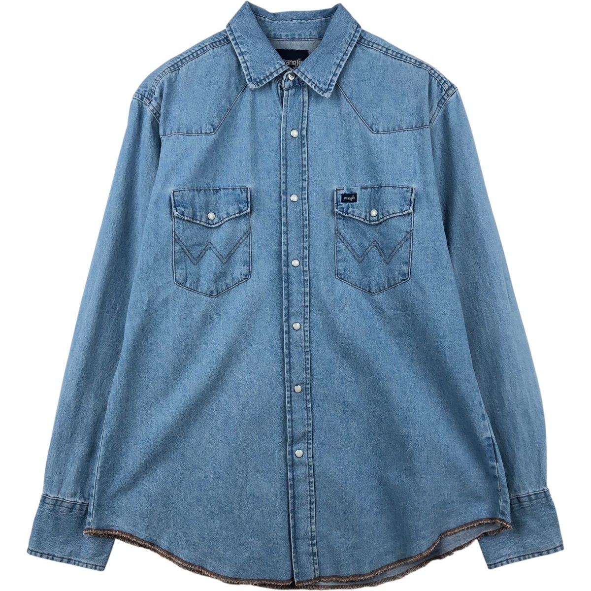 古着 ラングラー Wrangler 長袖 デニムウエスタンシャツ メンズL相当/eaa647004