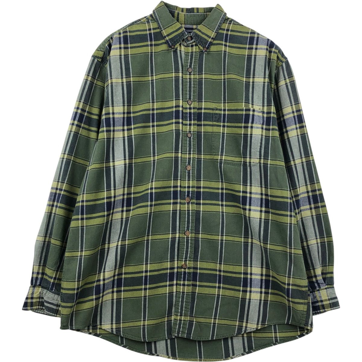 古着 エディーバウアー Eddie Bauer 長袖 ボタンダウン フランネルチェックシャツ メンズL相当/eaa646897
