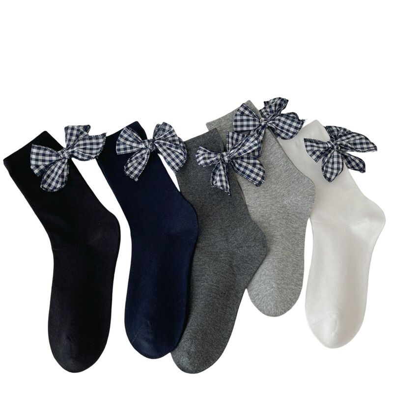 アンナカシ レディース アンダーウェア 靴下 アンクル ニット AnnaKaci 5Pair Ankle Socks with Decorative Bow Detail Soft Knit Fabr