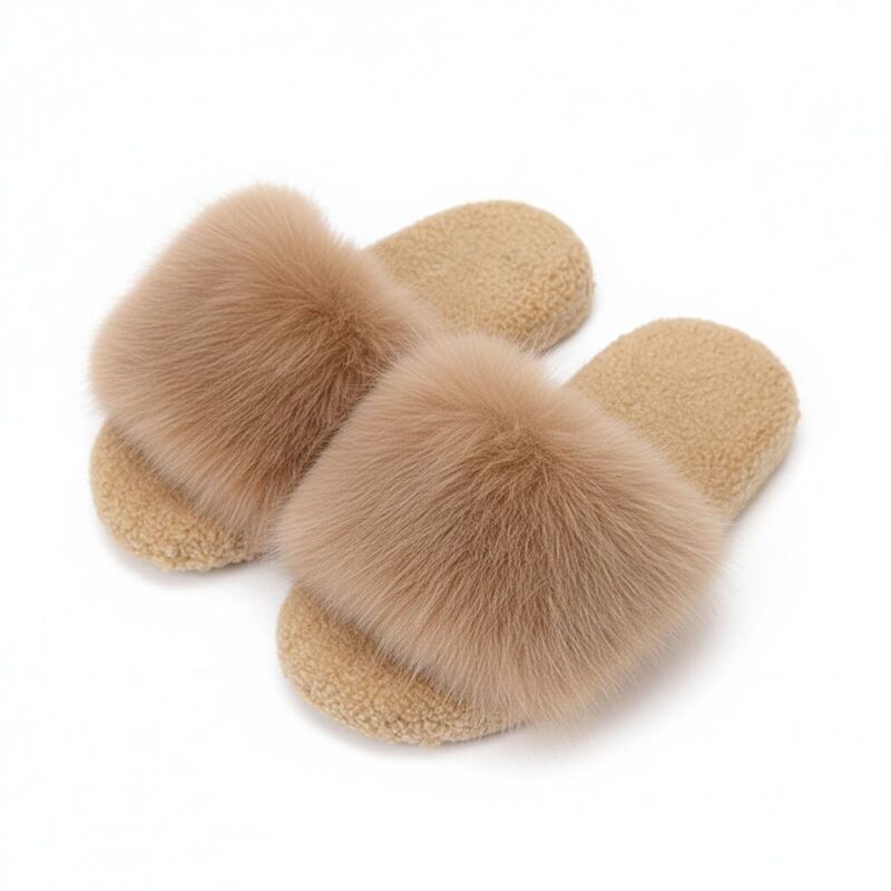 アンナカシ レディース シューズ サンダル プラスサイズ AnnaKaci Women s Plush Slide House Slippers with Oversized Faux Fur Upp