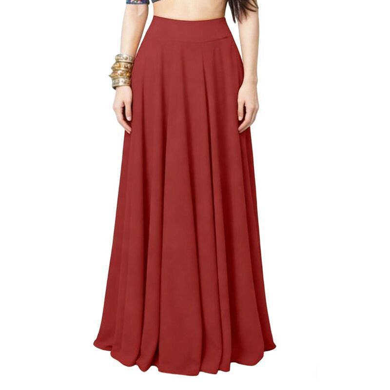 クリアフラワー レディース ボトムスカート ハイウエスト マキシ ClearFlower Womens Maxi Skirt High Waist Side Pockets Flowy Soft El