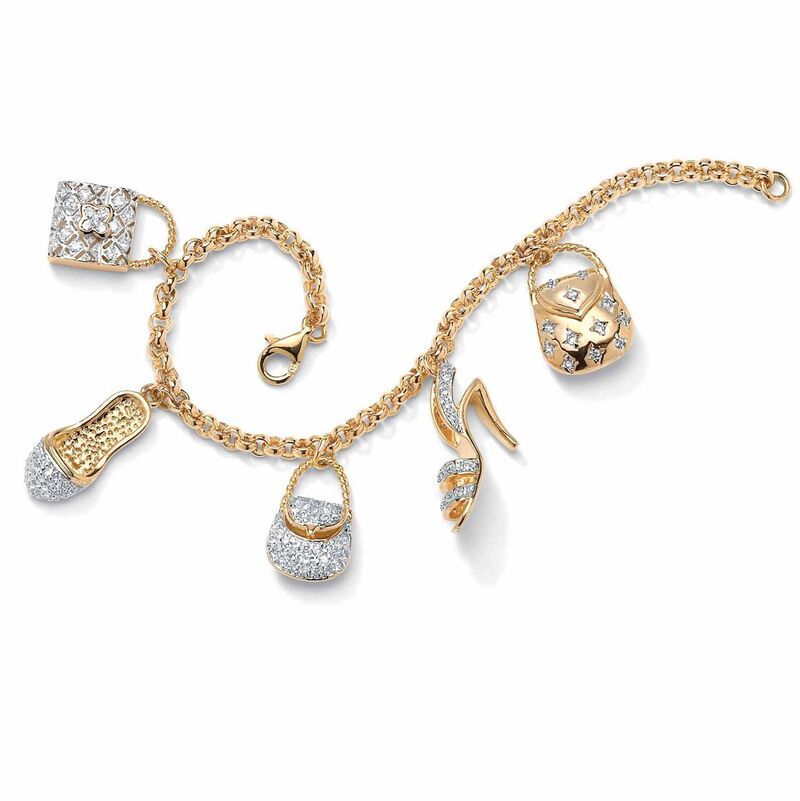 パームビーチジュエリー レディース アクセサリー ブレスレット・バングル・アンクレット PalmBeach Jewelry 154 Cttw Cubic Zirconia Goldtone Purse