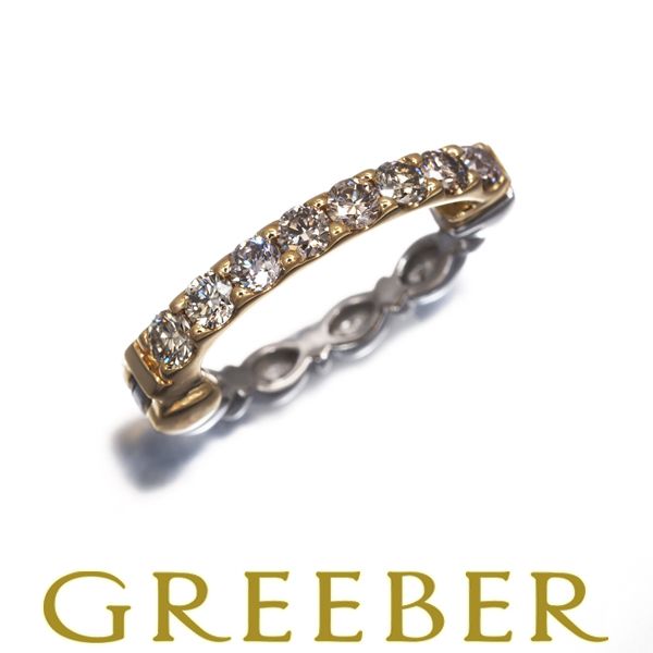 ブラウン ダイヤ ダイヤモンド 0.32ct ピアリング 片耳 イヤリング K18YG/Pt950 #191328