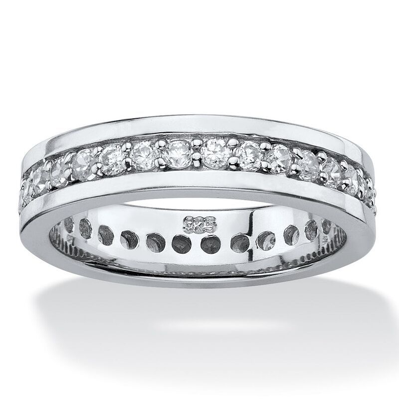 パームビーチジュエリー レディース アクセサリー リング PalmBeach Jewelry 80 TCW Round Cubic Zirconia Platinumplated Silver Ete