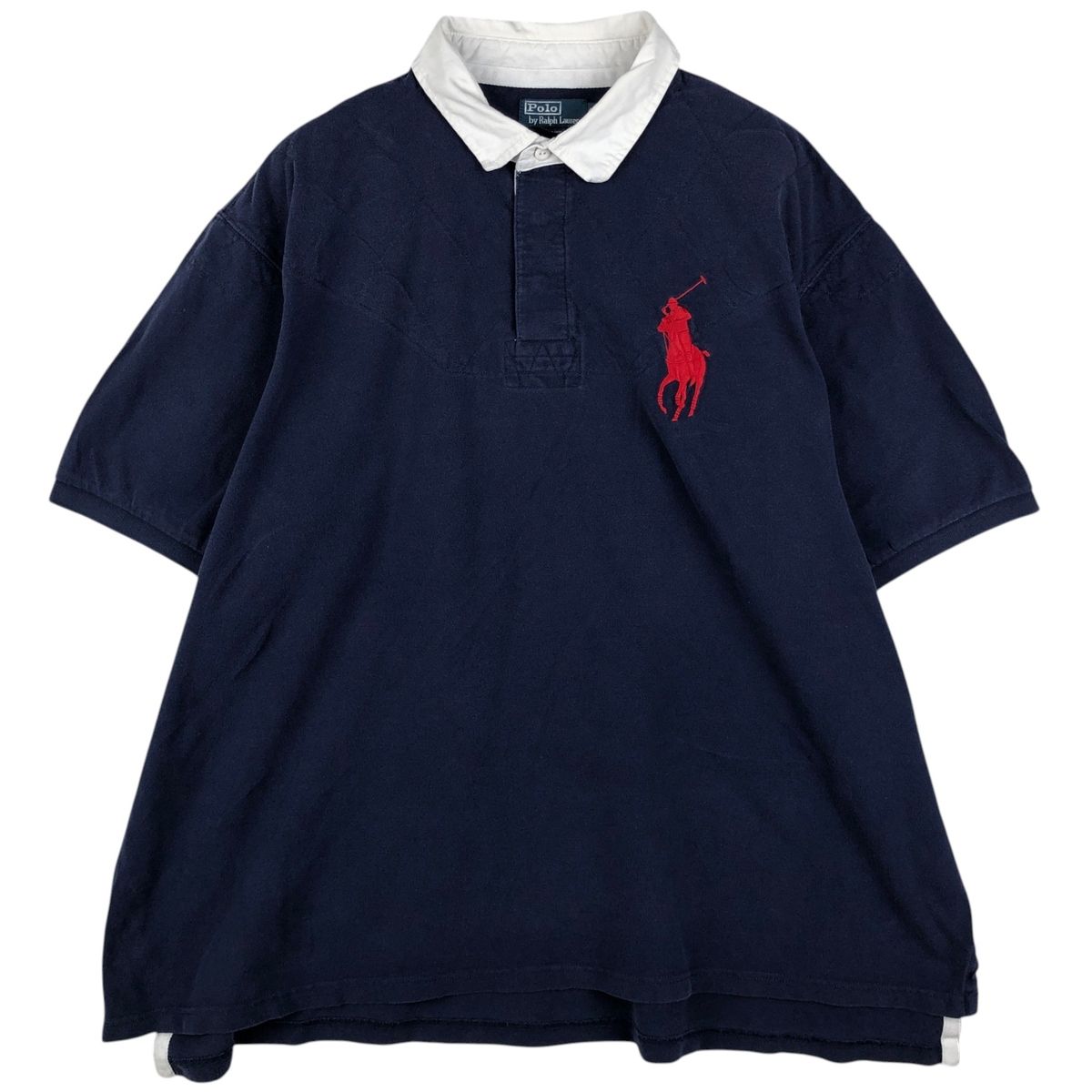 古着 ビッグサイズ ラルフローレン Ralph Lauren POLO by Ralph Lauren ビッグポニー 半袖 ラガーシャツ メンズXXXXL相当/eaa644791