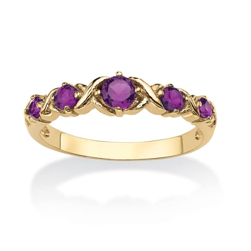 パームビーチジュエリー レディース アクセサリー リング PalmBeach Jewelry Goldplated Simulated Birthstone X O Ring Sizes 510 Fe