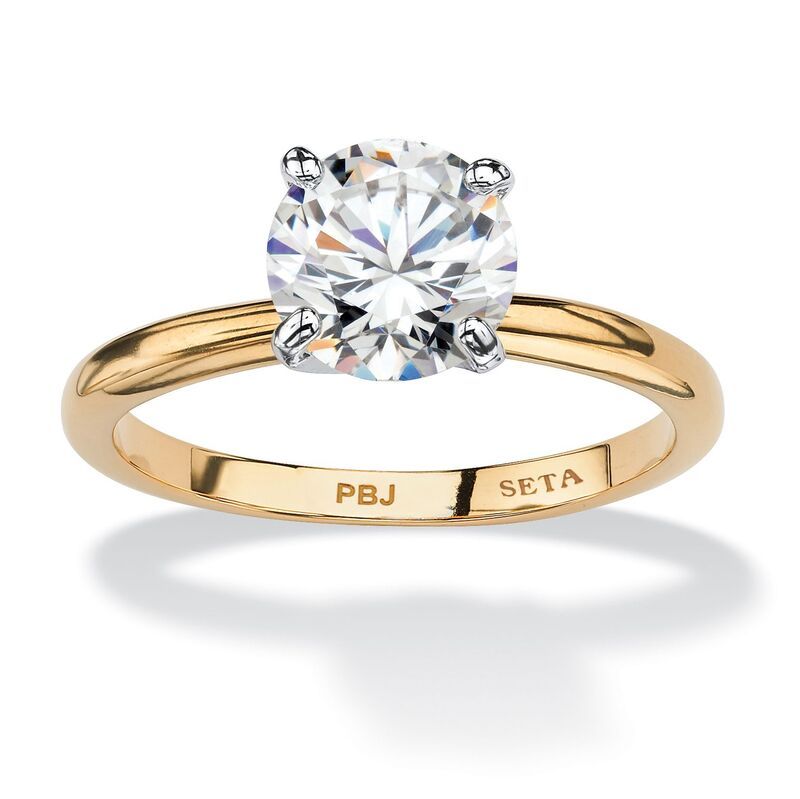 パームビーチジュエリー レディース アクセサリー リング PalmBeach Jewelry 200 Carat Round Cubic Zirconia Solitaire Ringold ゴールド
