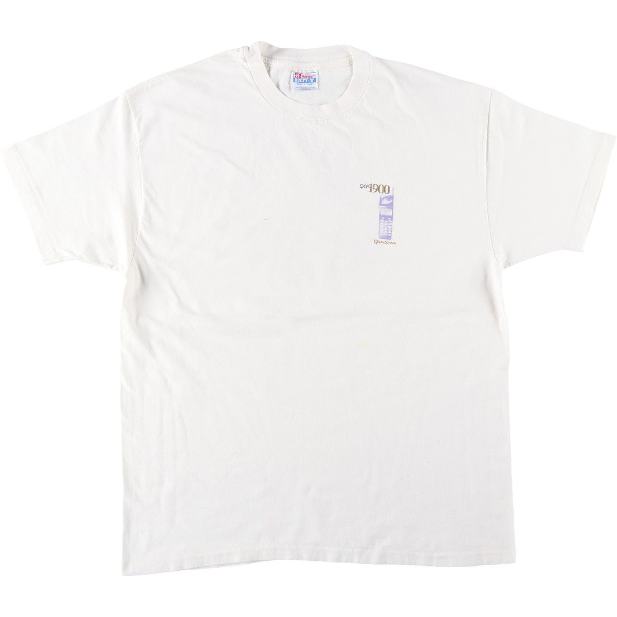 古着 90年代 ヘインズ Hanes BEEFY-T 青タグ QUALCOMM クアルコム アドバタイジングTシャツ USA製 メンズXL相当 ヴィンテージ/eaa619575
