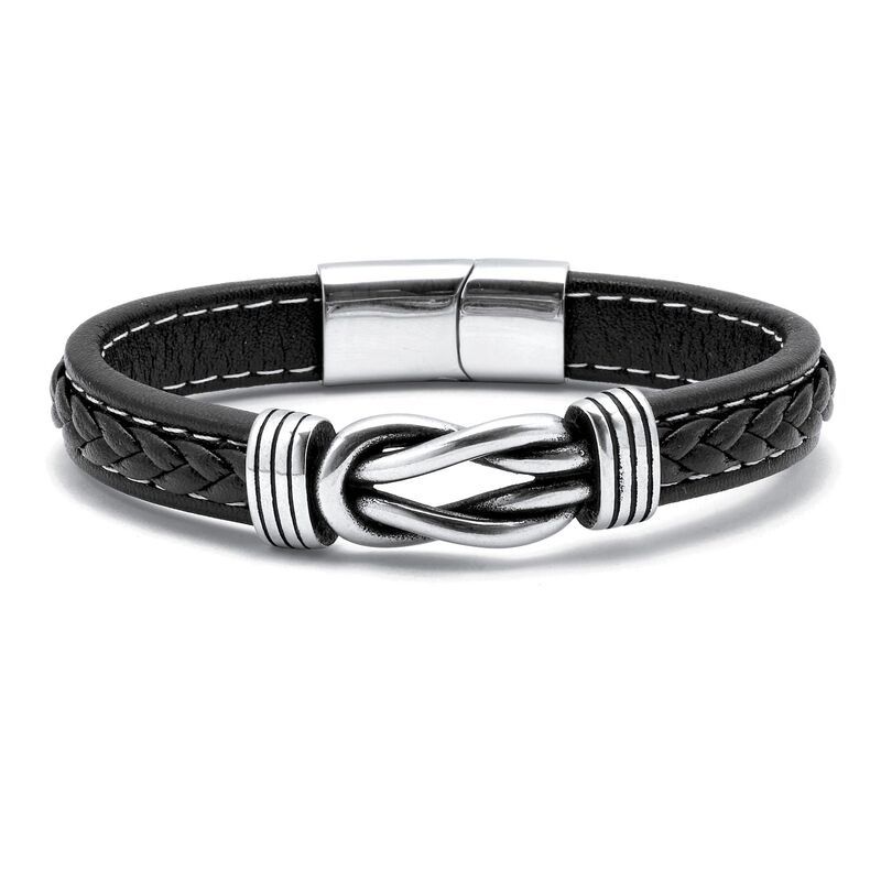 パームビーチジュエリー レディース アクセサリー ブレスレット・バングル・アンクレット Tシャツ レザー PalmBeach Jewelry Menstainlessteeleather Cuff B