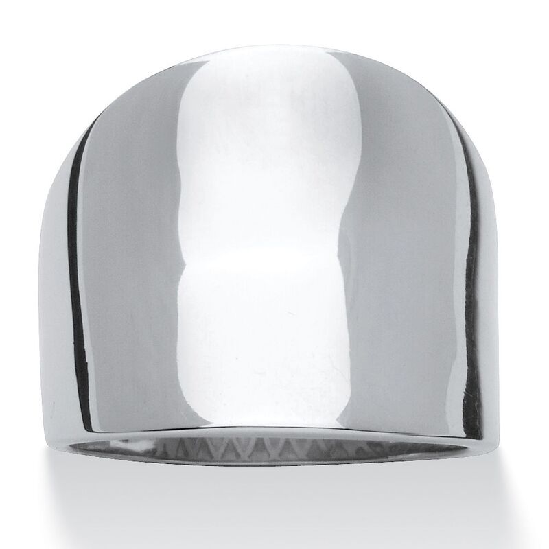 パームビーチジュエリー レディース アクセサリー リング Tシャツ PalmBeach Jewelry Stainlessteel Concave Cigar Band Ring White ホワイト