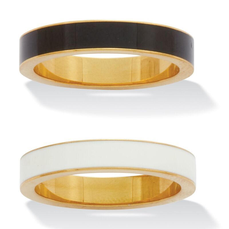 パームビーチジュエリー レディース アクセサリー リング Tシャツ PalmBeach Jewelry 2Piece Yellow Gold IonPlated Stainlessteel Ename