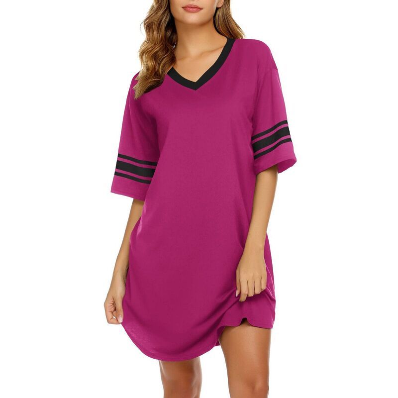 エコアー レディース アンダーウェア ナイトウェア Vネック コットン Ekouaer Nightgowns for Women Cottonight Gown Short Sleeve Sleepw