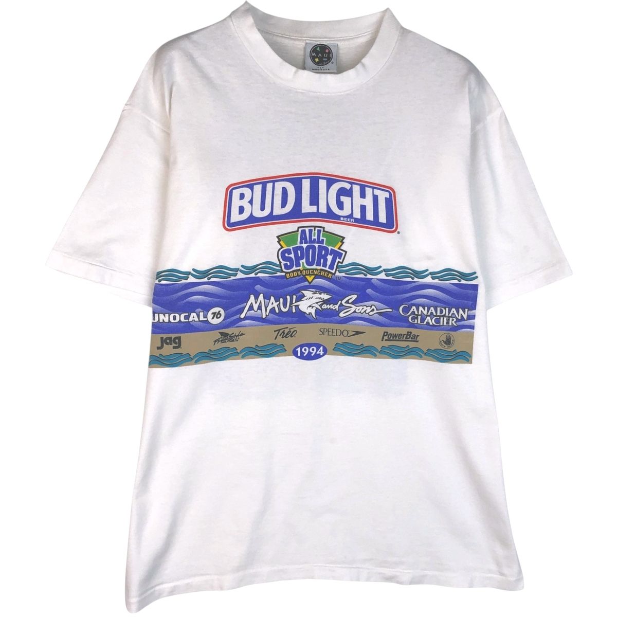 古着 90年代 MAUI&Sons BUD LIGHT バドライト プリント アドバタイジングTシャツ USA製 メンズL相当 ヴィンテージ/eaa645827