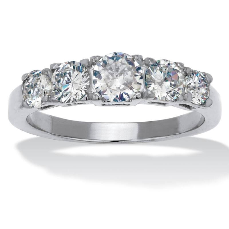 パームビーチジュエリー レディース アクセサリー リング Tシャツ PalmBeach Jewelry 146 TCW Round Cubic Zirconia Stainlessteel Anniv