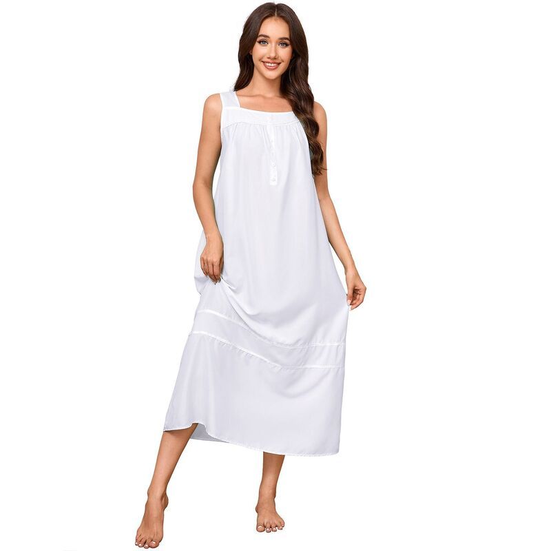 コジョイン レディース アンダーウェア ナイトウェア ノースリーブ Kojooin Women Sleevelesshift Sleep Dress Lightweight Nightgown Whi