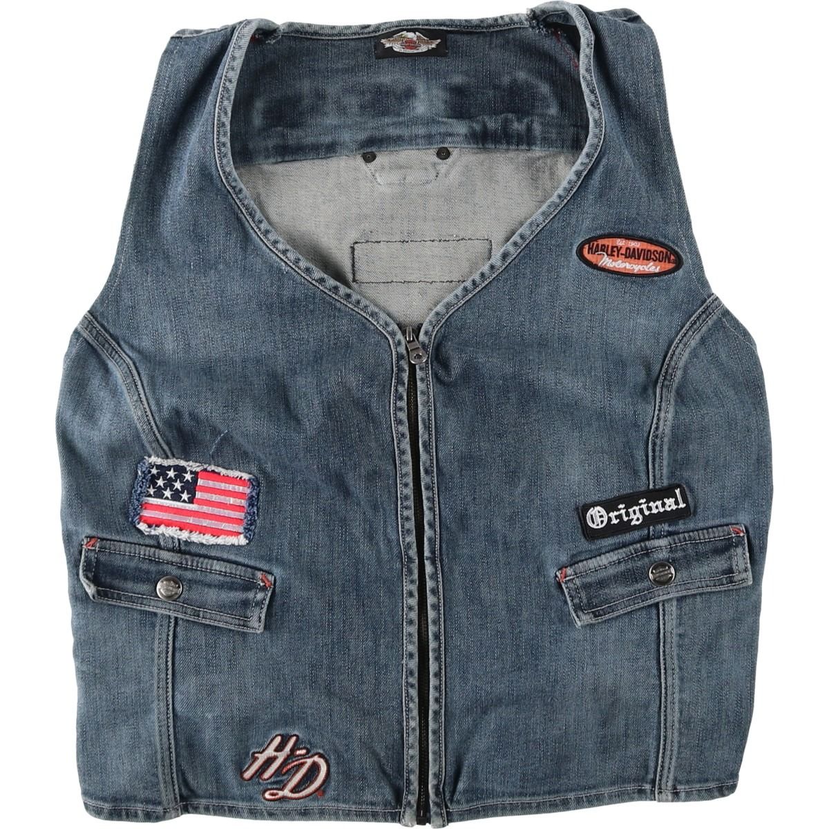 古着 ハーレーダビッドソン Harley-Davidson カットオフ デニムベスト レディースS相当/eaa618748