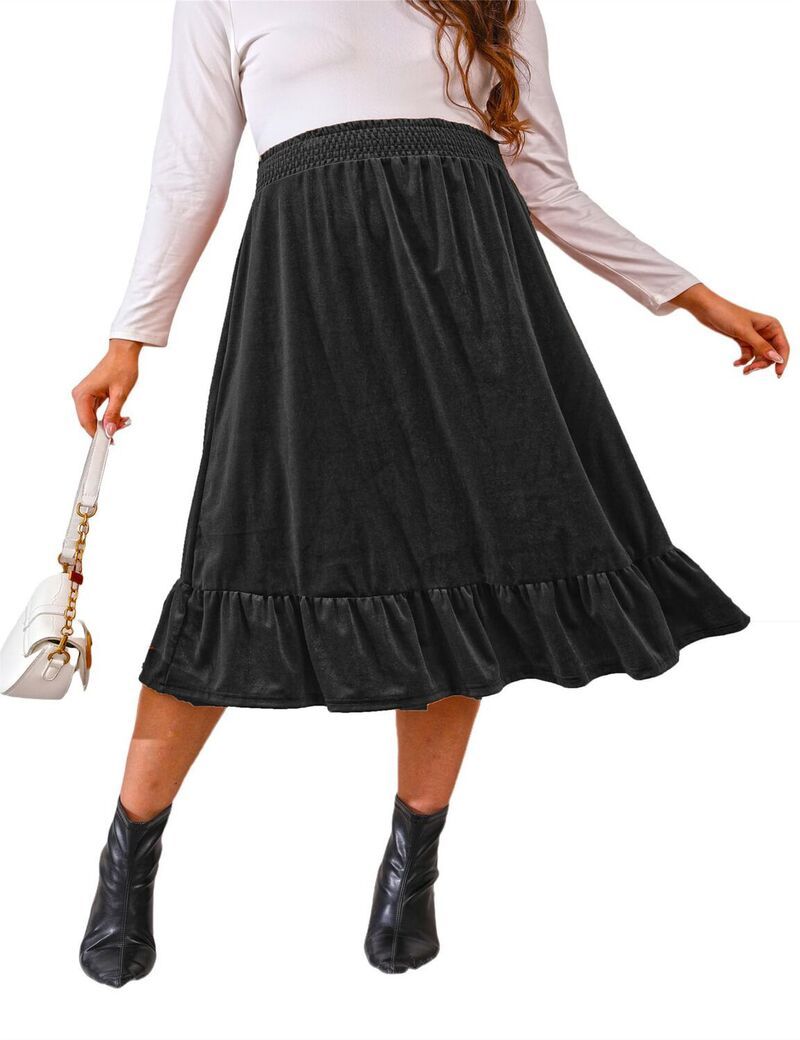 エリートチョイス レディース ボトムスカート ハイウエスト ミディ マタニティ Elitechoice Womens Maternity High Waist Midi Skirt Elastic S