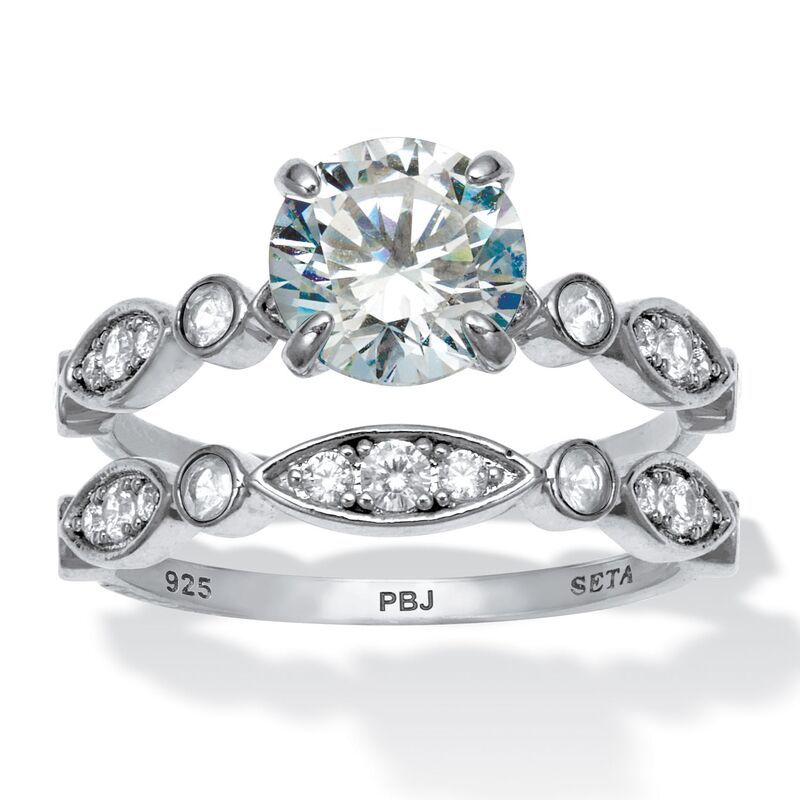 パームビーチジュエリー レディース アクセサリー リング PalmBeach Jewelry 252 TCW Round Cubic Zirconia Platinumplated Sterling