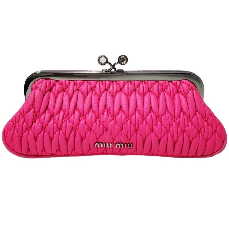 ミュウミュウMIU MIU ポーチ マテラッセ レザー ピンク ミュウミュウ マテラッセ レザー ピンク レディース ポーチ ミュウ