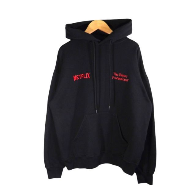 ENNOY NETFILIX SWEAT HOODIE BLACK サイズL エンノイ ネットフリックス スウェット フーディー パーカー トップス 大名店
