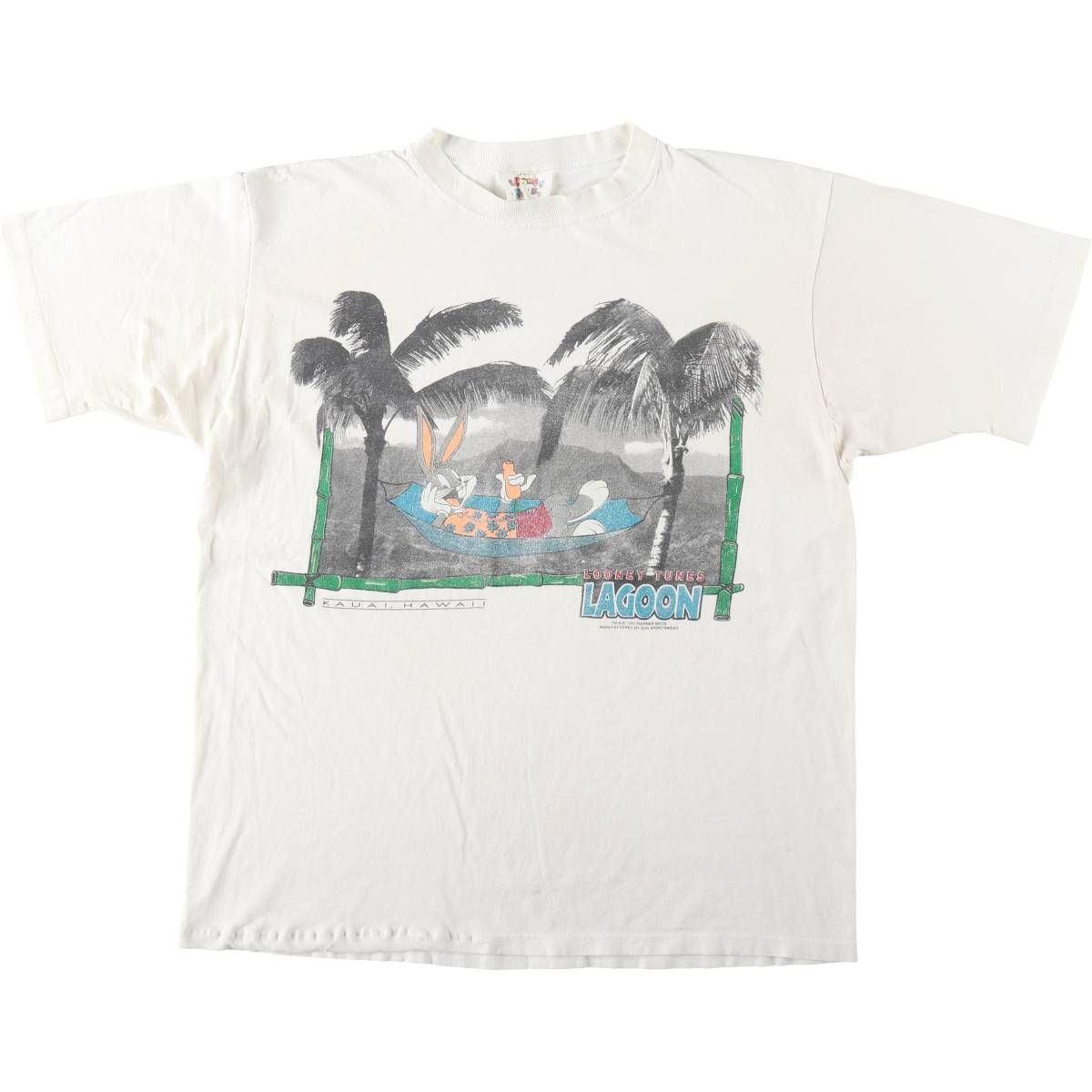 古着 90年代 LOONEY TUNES ルーニーテューンズ Bugs Bunny バッグスバニー キャラクタープリントTシャツ メンズL相当/eaa645567
