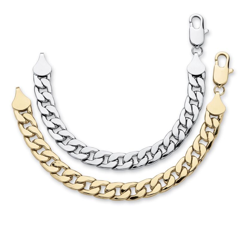 パームビーチジュエリー レディース アクセサリー ブレスレット・バングル・アンクレット PalmBeach Jewelry Mens 12 mm CurbLink Bracelet Set 10 in