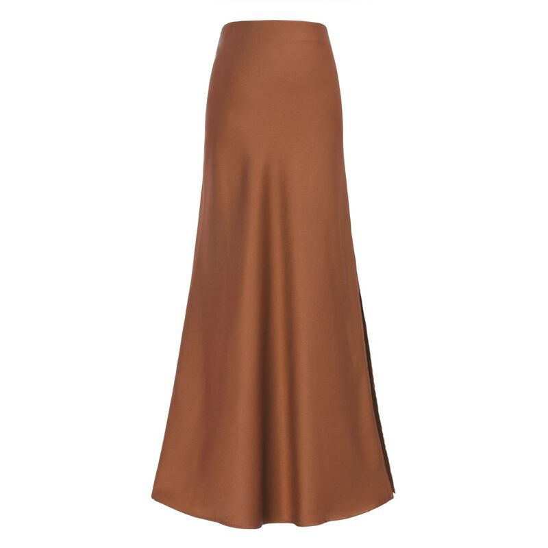インスパイア シック レディース ボトムスカート サイドスリット ハイウエスト サテン マキシ INSPIRE CHIC Womens Maxi Satin Skirts Elastic High W