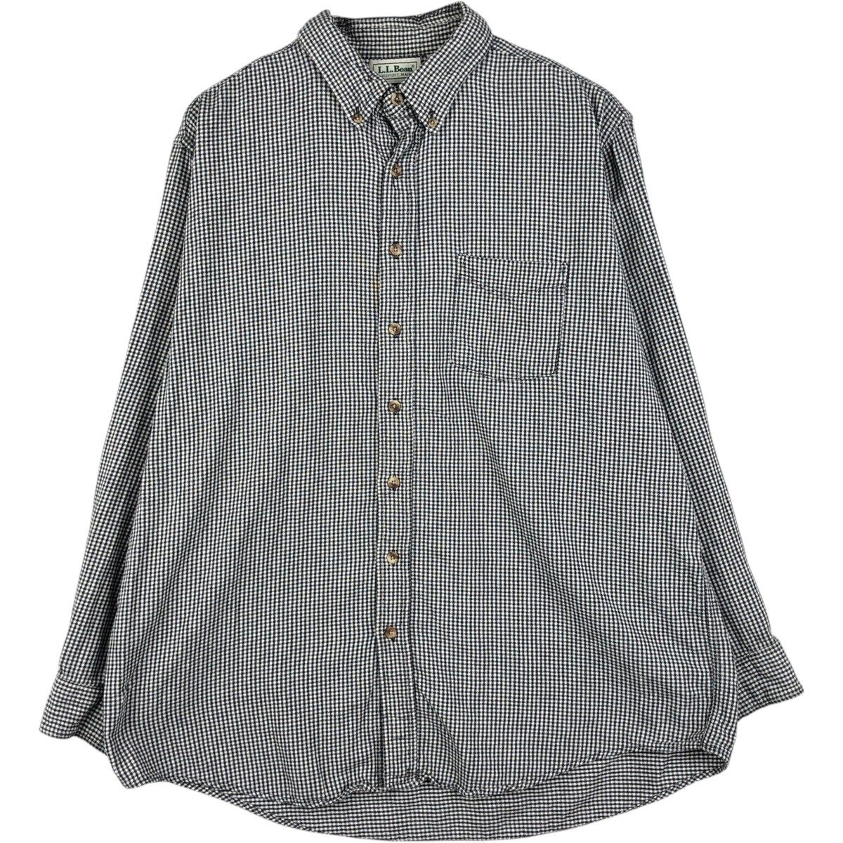 古着 70~80年代 エルエルビーン L.L.Bean ギンガムチェック 長袖 ボタンダウン ライトネルチェックシャツ USA製 メンズXL相当/eaa647235