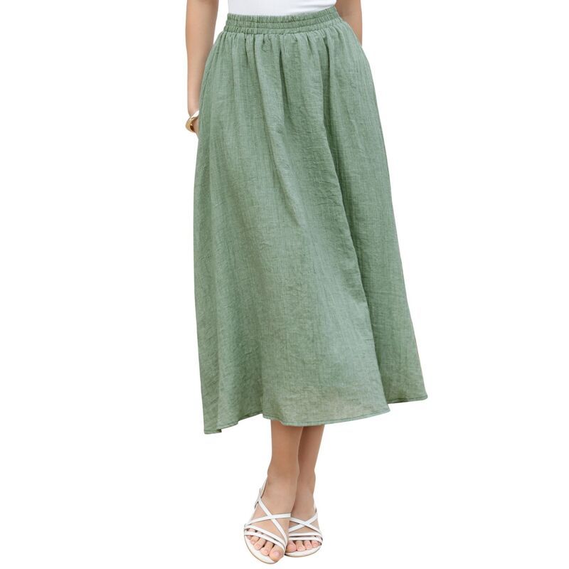 インスパイア シック レディース ボトムスカート A ライン ハイウエスト マキシ INSPIRE CHIC Summer Maxi Skirt for Womens Elastic High Wai