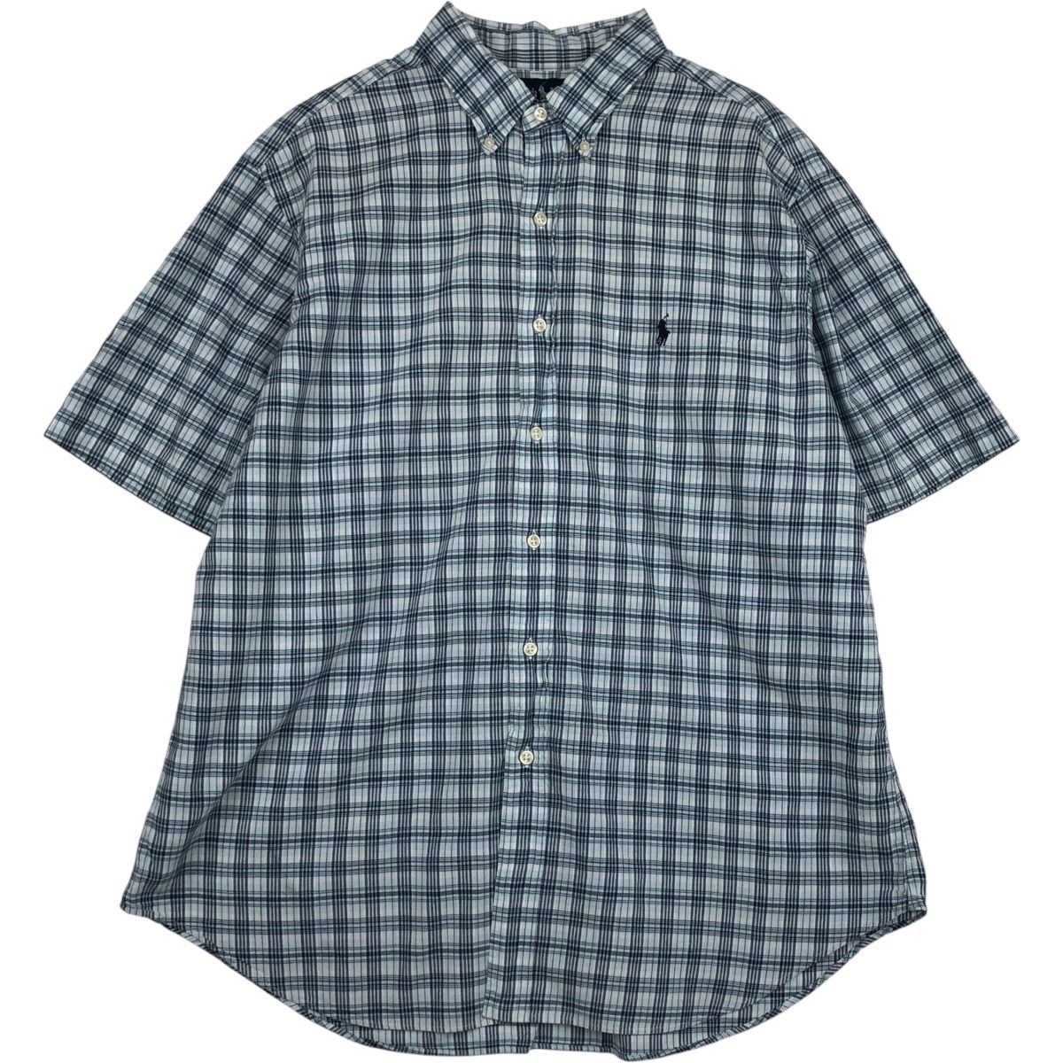 古着 ラルフローレン Ralph Lauren CLASSIC FIT クラシックフィット 半袖 ボタンダウン チェックシャツ メンズXL相当/eaa641152