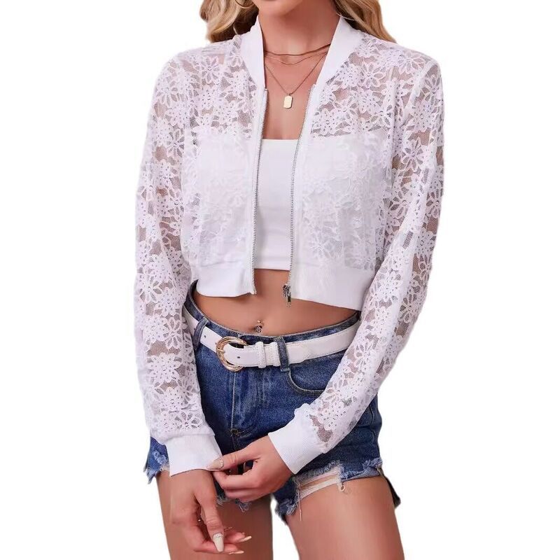 イエスファッション レディース アウター ジャケット・ブルゾン カットアウト コート レース Yesfashion Womens Jacket Casual Cutout Long Sleeve Ou