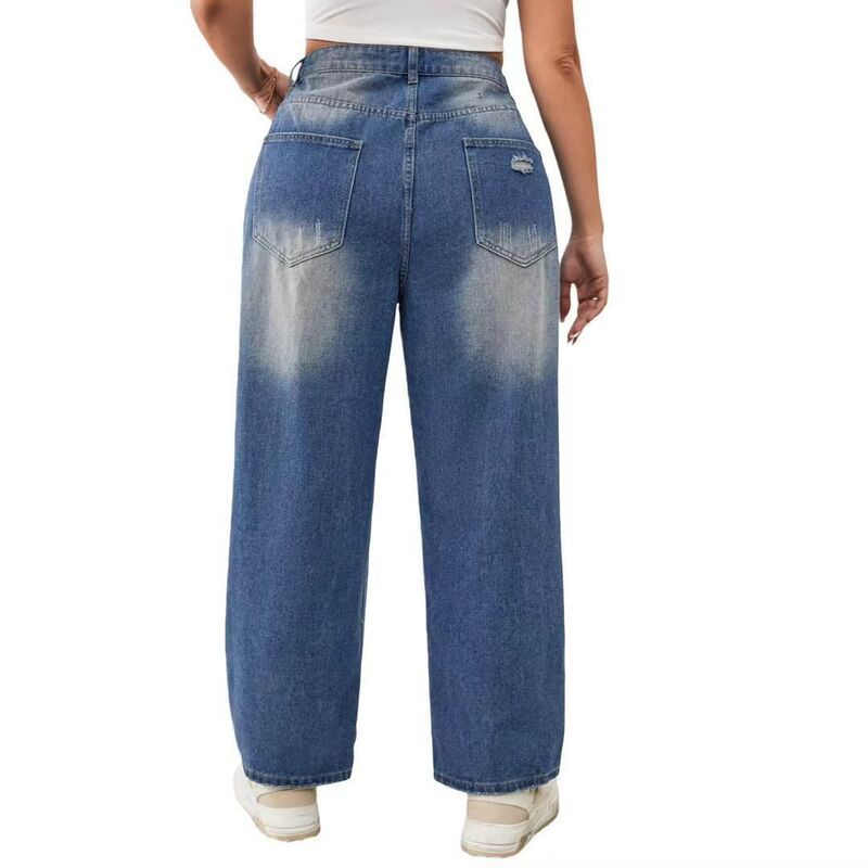 クリアフラワー レディース ボトムス デニムパンツ プラスサイズ アンクル ジーンズ ClearFlower Womens Plusize Ripped Jeans High Waistedistre