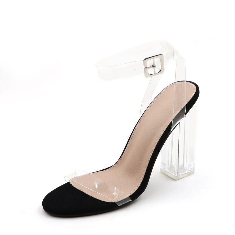 FC デザイン レディース シューズ パンプス サンダル アンクル ヒール FC Design Chic Transparent Strap Block Heel Sandals for Women