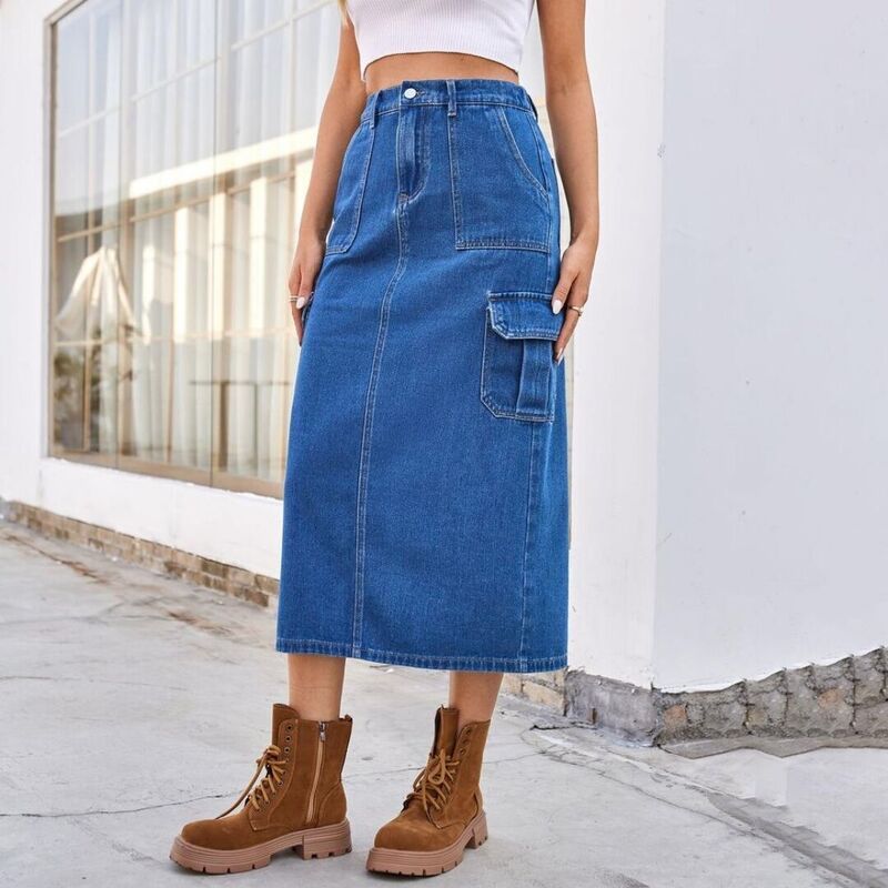 イエスファッション レディース ボトムスカート A ライン ハイウエスト マキシ Yesfashion Women Elastic High Waist Hem ALine Maxi Long Jea イエスファッション レディース ボトムスカート A ライン ハイウエスト マキシ Yesfashion Women Elastic High Waist Hem ALine Maxi Long Jea