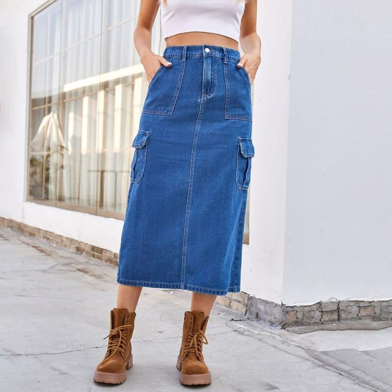 イエスファッション レディース ボトムスカート A ライン ハイウエスト マキシ Yesfashion Women Elastic High Waist Hem ALine Maxi Long Jea イエスファッション レディース ボトムスカート A ライン ハイウエスト マキシ Yesfashion Women Elastic High Waist Hem ALine Maxi Long Jea