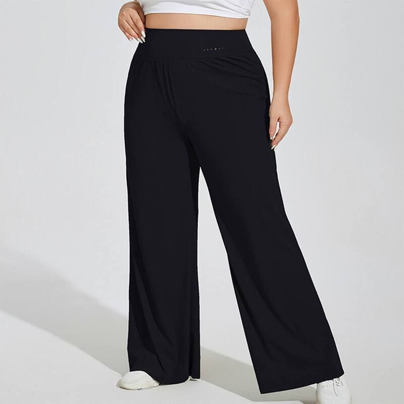 アンナカシ レディース ボトムス カジュアルパンツ リラックスフィット ワイドレッグ ハイウエスト プラスサイズ AnnaKaci Womens Plusize High Waist Wide Leg