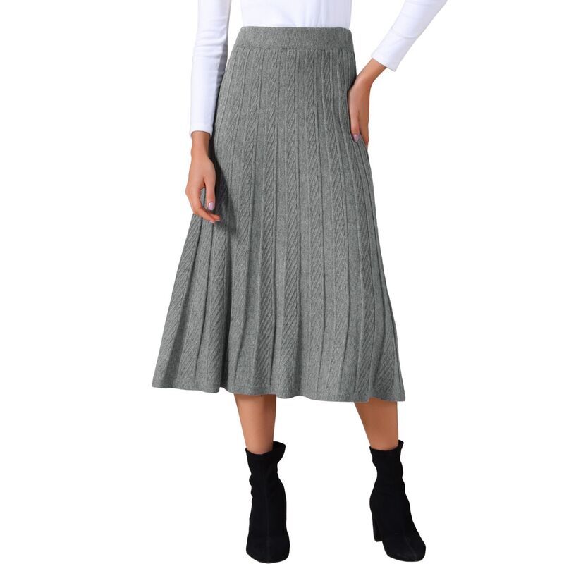 インスパイア シック レディース ボトムスカート ヴィンテージ A ライン ハイウエスト ミディ ニット INSPIRE CHIC Womens Casual Vintage High Waist A 12,690円