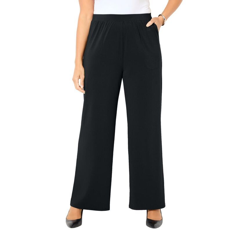 キャサリンズ レディース ボトムス カジュアルパンツ ドレープラスサイズ プチ ニット Catherines Womens Plusize Petite Dream Drape PullOn Knit