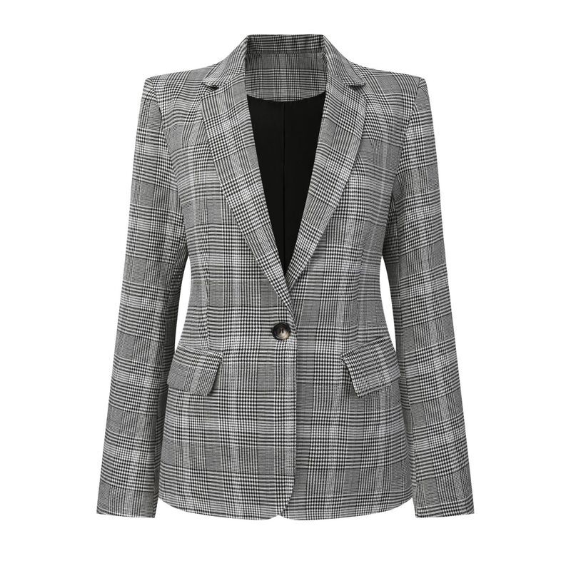 インスパイア シック レディース アウター ジャケット・ブルゾン ブレザー INSPIRE CHIC Womens Houndstooth Blazer Work Business Plaid Sui