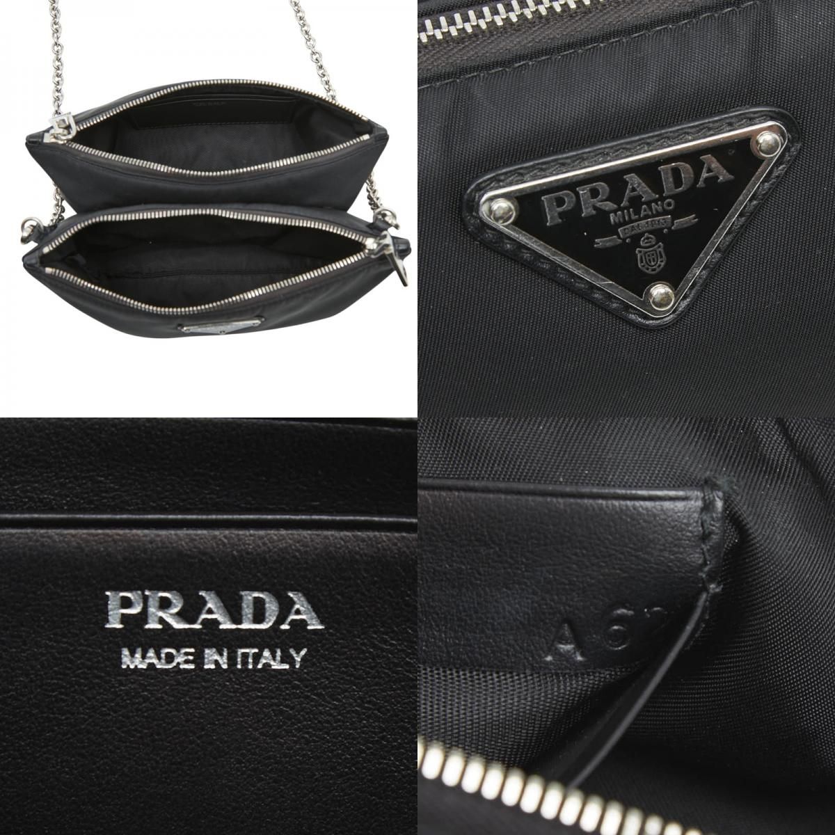 PRADA プラダ ショルダーバッグ 三角ロゴ 斜め掛け プラダ 三角ロゴプレート 斜め掛け チェーン ショルダーバッグ