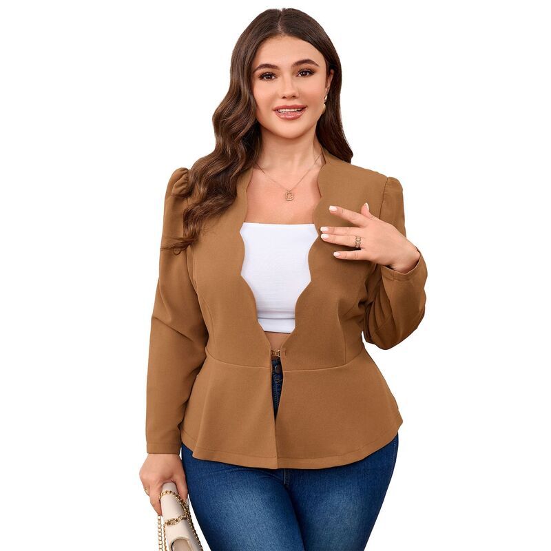 コジョイン レディース アウター ジャケット・ブルゾン プラスサイズ カーディガン ブレザー Kojooin Plusize Women Casual Business Blazers Lightwe