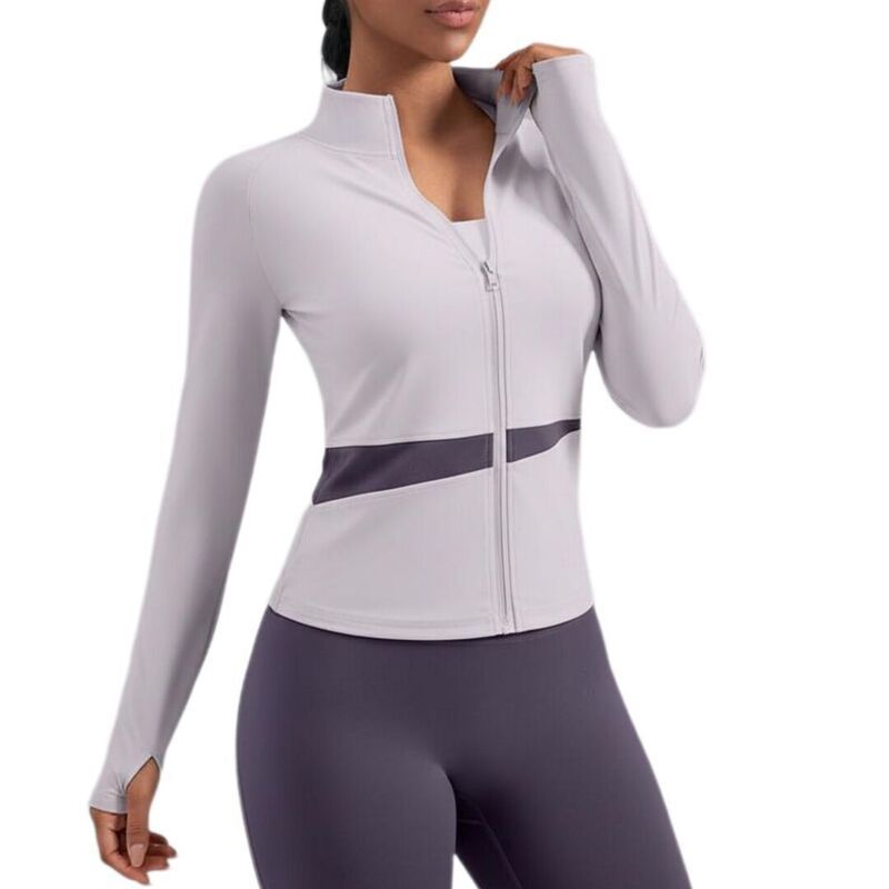 イエスファッション レディース アウター ジャケット・ブルゾン クロップド Yesfashion Womens High Neck Athletic Jackets Cropped Long Slee