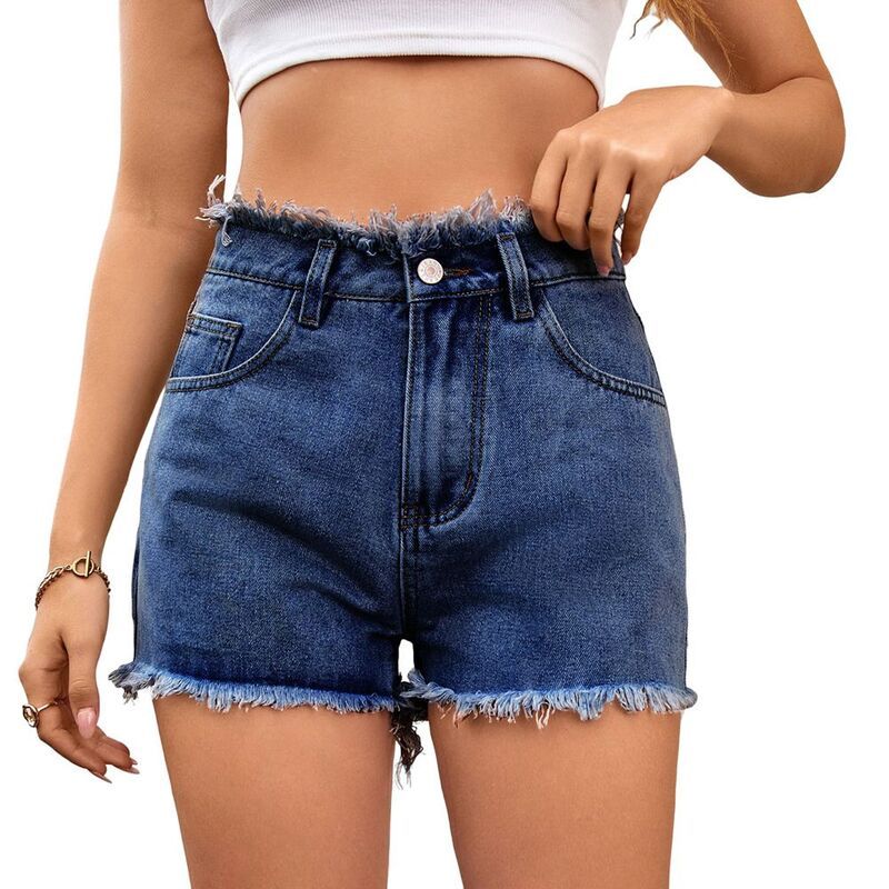 ジョイジョイ レディース ボトムス ハーフパンツ・ショーツ スリムフィット ストレート ショートパンツ デニム JoyJoy Women Summer Fashion Frayed Hem Denim