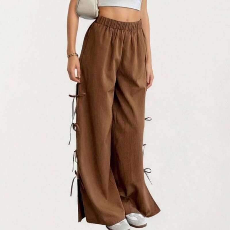 アンナカシ レディース ボトムス カジュアルパンツ リラックスフィット AnnaKaci Womens Wide Lounge Pants with Soft Relaxed Fit Elastic