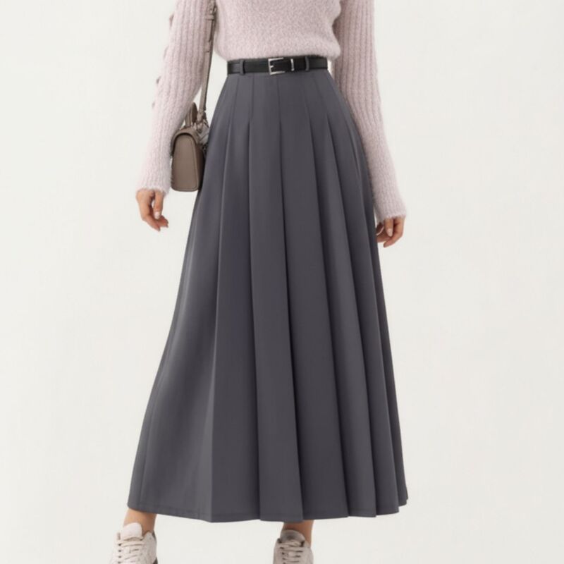 アンナカシ レディース ボトムスカート ハイウエスト プリーツ マキシ AnnaKaci Womens High Waist Pleated Maxi Skirt with Belted Waist 12,586円