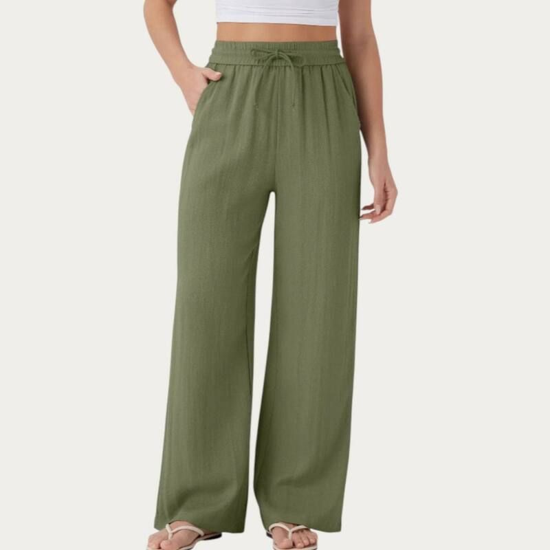 アンナカシ レディース ボトムス カジュアルパンツ ワイドレッグ ハイウエスト ニット AnnaKaci Womens High Waist Drawstring Lounge Pants with
